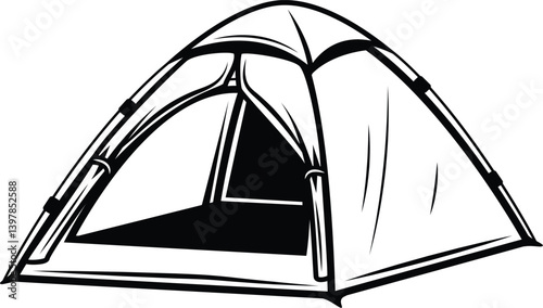 Adobe IllustratTent icon vector. Camp icon on transparent background, Tourist camping tents vector icon set, Tent with a flag icon. Refugees or kids house camp iconsor Artwork