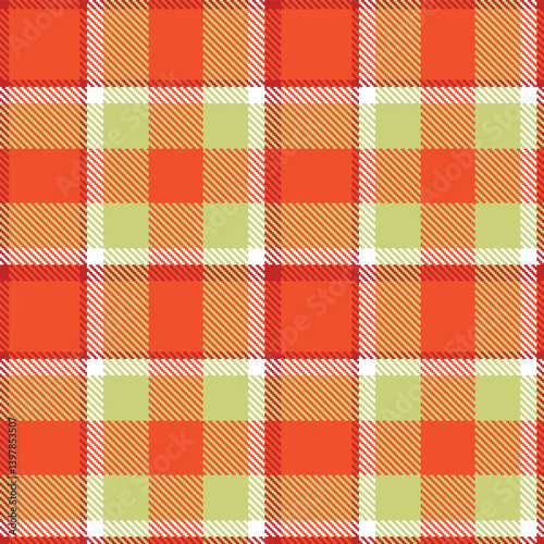 Warm scarlet Seamless Tartan with Cool tomato accents Textile Design