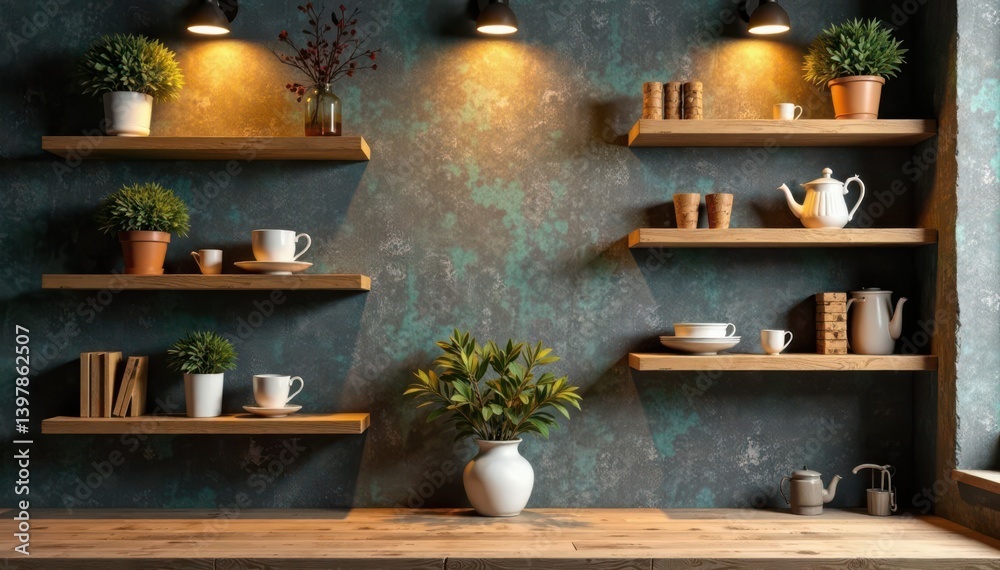 Rustic wooden shelves, various sizes, clean background , clean, display Rustic wooden shelves, various sizes, clean background , clean, display