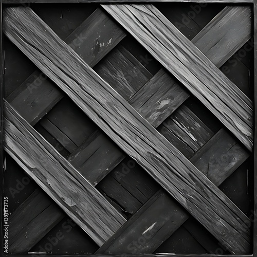 Dark Wood Lattice Pattern