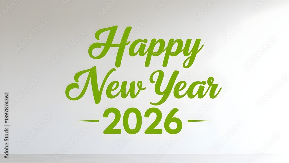Naklejka premium Happy New Year Calligraphy Typography Vector Illustration Design