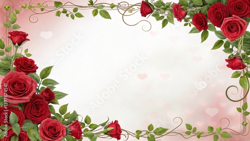 Valentine floral frame illustration template