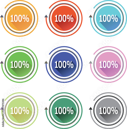 100%　アイコン　セット