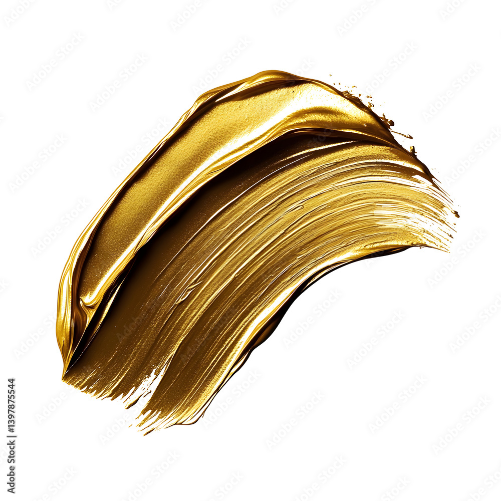 Obraz premium Gold paint stroke. isolated object