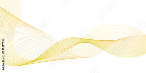 Luxury golden thin lines of gradient waves