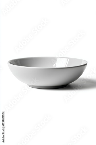 A simple, elegant white bowl with a smooth finish, designed for serving food or displaying items.