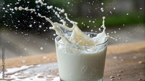 Milk splash into glass