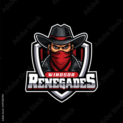 bandit mascot logo design template vector editable text