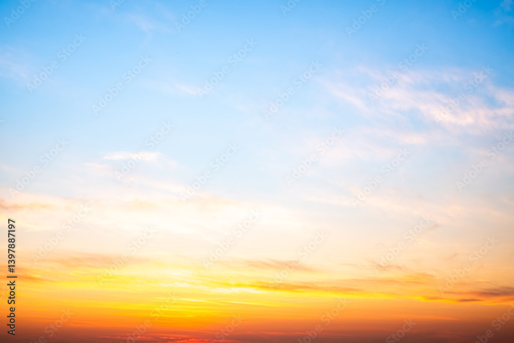 Beautiful , luxury soft gradient orange gold clouds and sunlight on the blue sky perfect for the background, take in evening,Twilight, Large size, high definition landscape photo Beautiful , luxury soft gradient orange gold clouds and sunlight on the blue sky perfect for the background, take in evening,Twilight, Large size, high definition landscape photo
