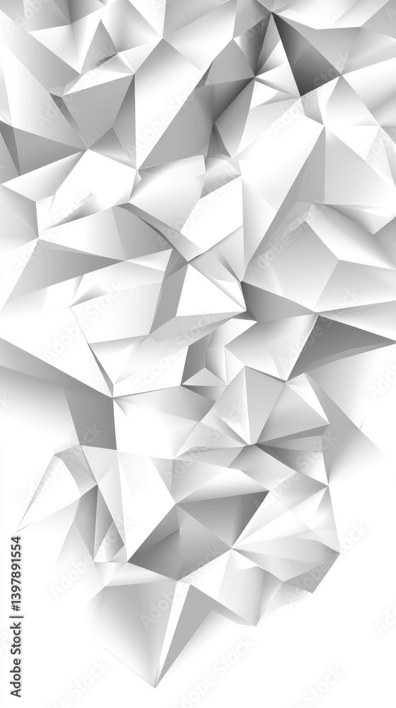 Abstract Graphic Displaying Interlocking Geometric Shapes With Shadows