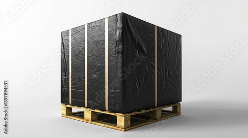 A wrapped pallet of goods ready for shipping and storage photo