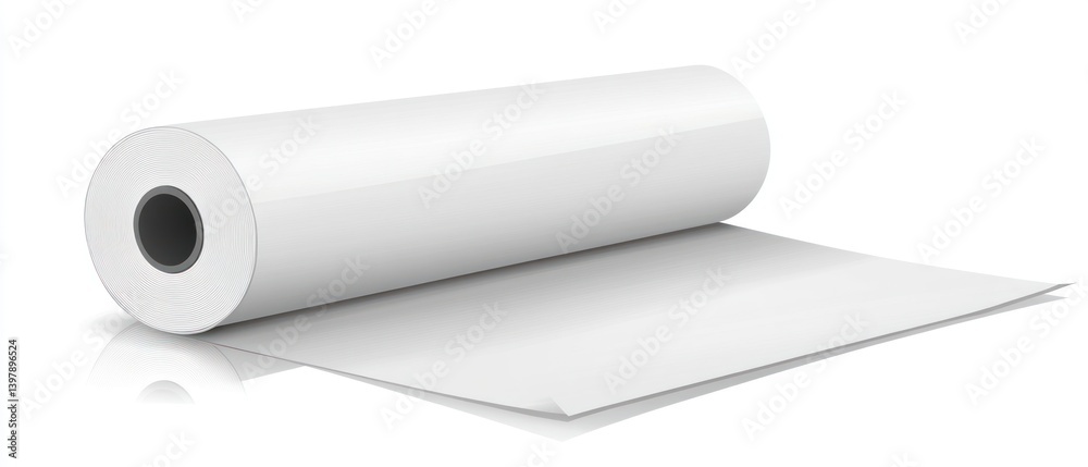 A white roll of paper with some sheets unraveled A white roll of paper with some sheets unraveled