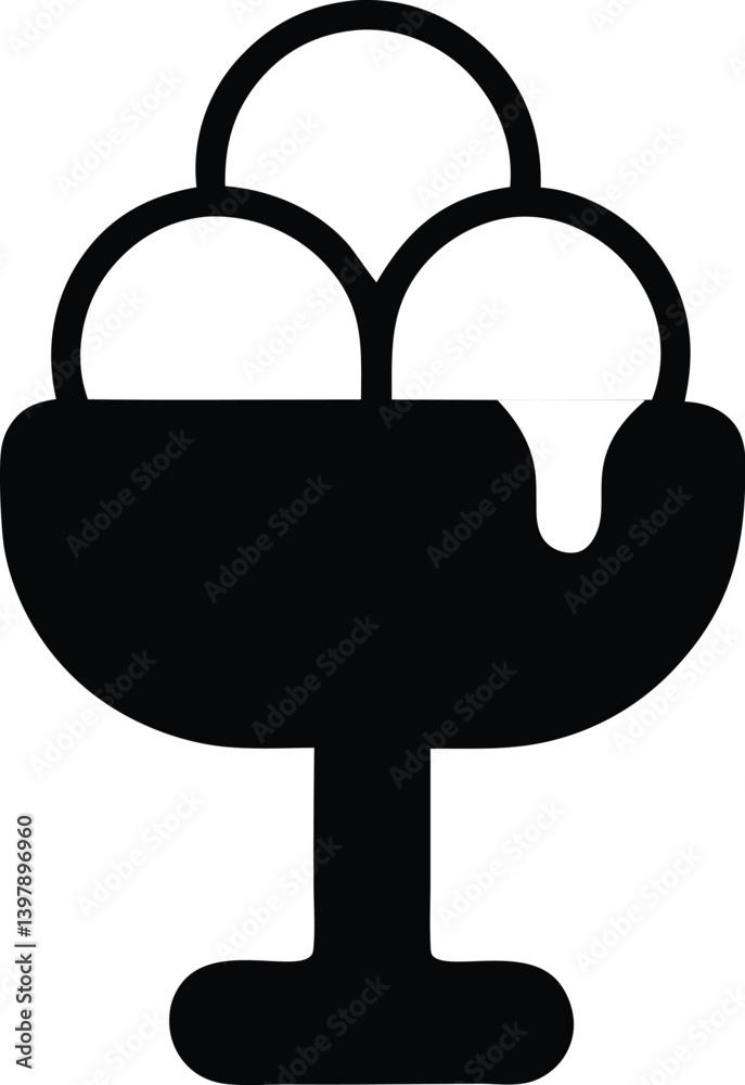 Ice cream icon. Sundae vector line icon. Vector ice cream cone dessert. Modern sweet vanilla desert sign Ice cream icon. Sundae vector line icon. Vector ice cream cone dessert. Modern sweet vanilla desert sign