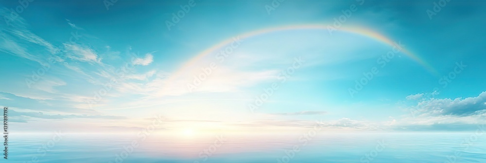 Obraz premium 3:1 美しい虹の背景素材01