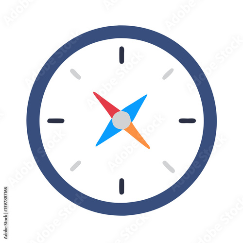 Free Download  Elegant Compass Clock Design Icon - GFXLoad