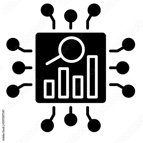Ai Powered Data Analysis  Icon Element For Design	