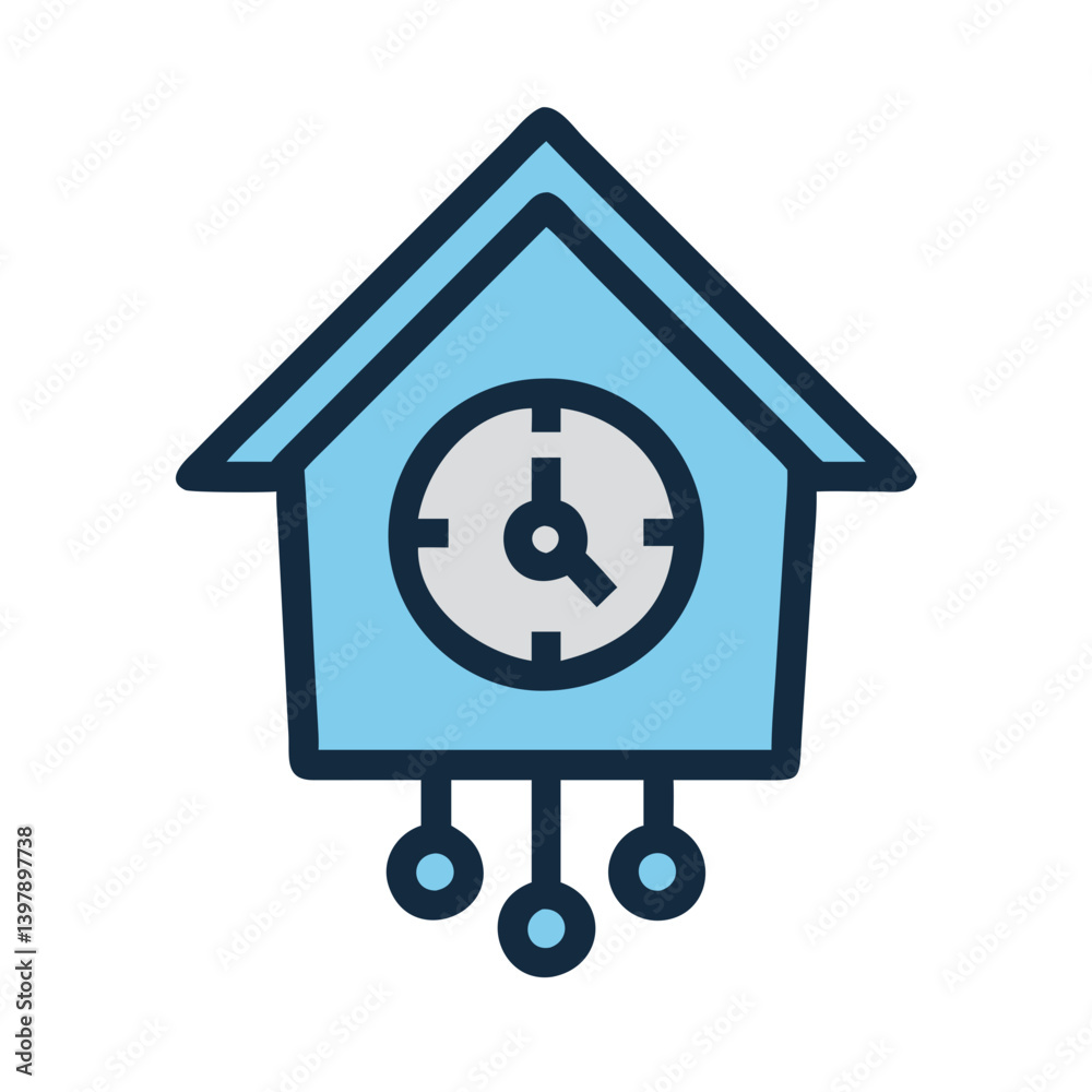 Stylish Icon of Cuckoo Clock Design Stylish Icon of Cuckoo Clock Design