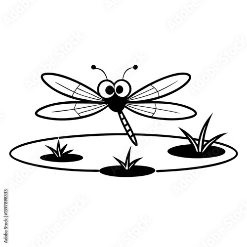dragonfly on a white background