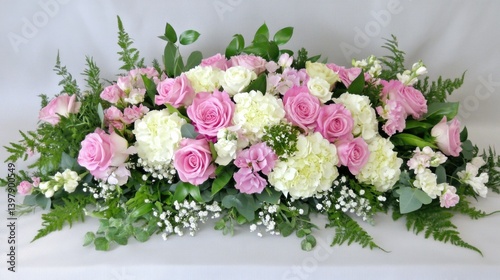 An Elegant Floral Arrangement Featuring Pink and White Flowers
