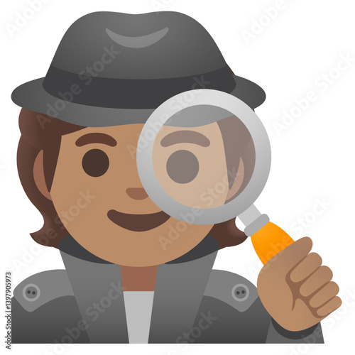 Man Detective Emoji: Medium Skin Tone