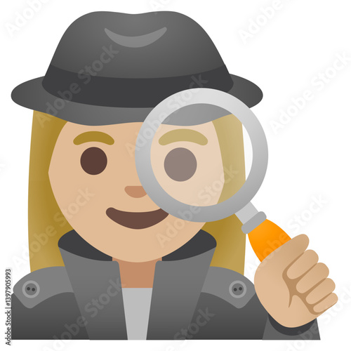 Woman Detective Emoji: Light Skin Tone