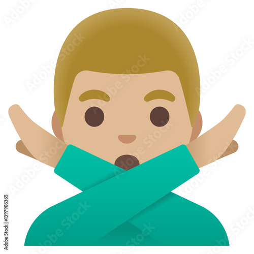 Person Gesturing "No" with Crossed Arms