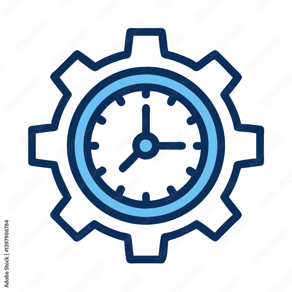Chic Industrial Gear Clock Illustration Chic Industrial Gear Clock Illustration