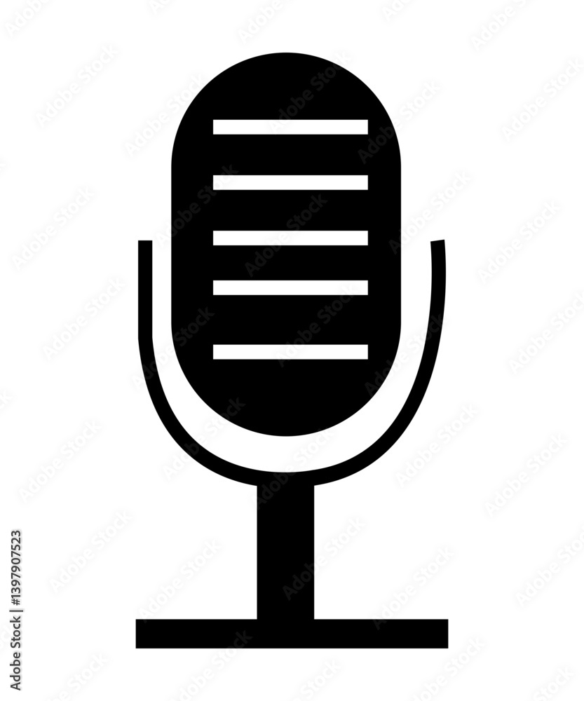 Microphone icon filled with black Microphone icon filled with black