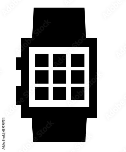 Smart watch icon filled with black