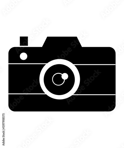 Photo camera icon filled with black