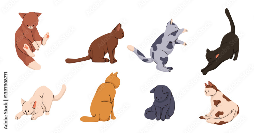 Set Of Cute Cat Set Of Cute Cat