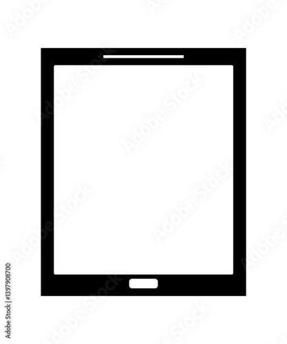 Tablet icon filled with black