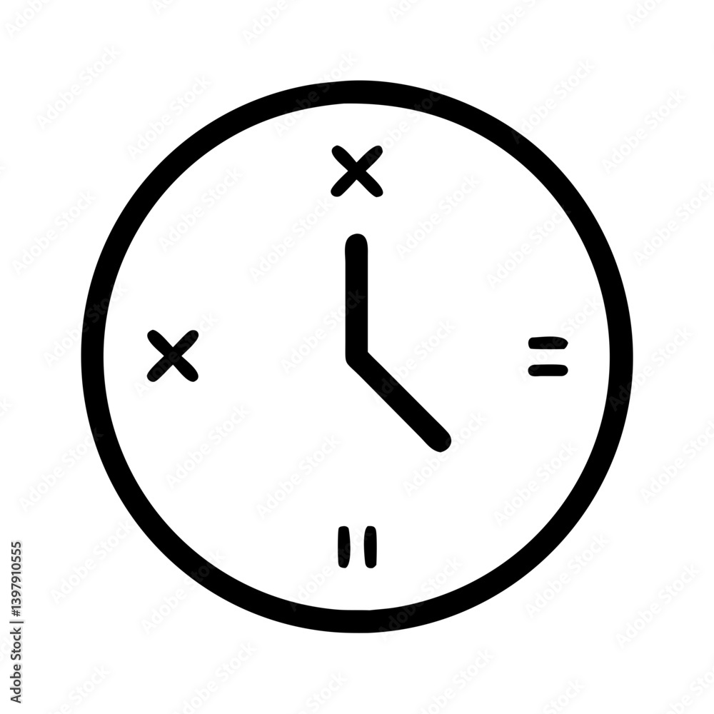 Minimal Roman Numeral Clock Icon Minimal Roman Numeral Clock Icon