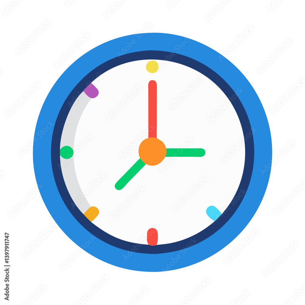  Chic Multi-Color Clock Illustration