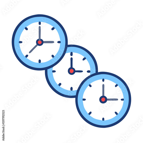  Chic Multi-Time Zone Clock Illustration