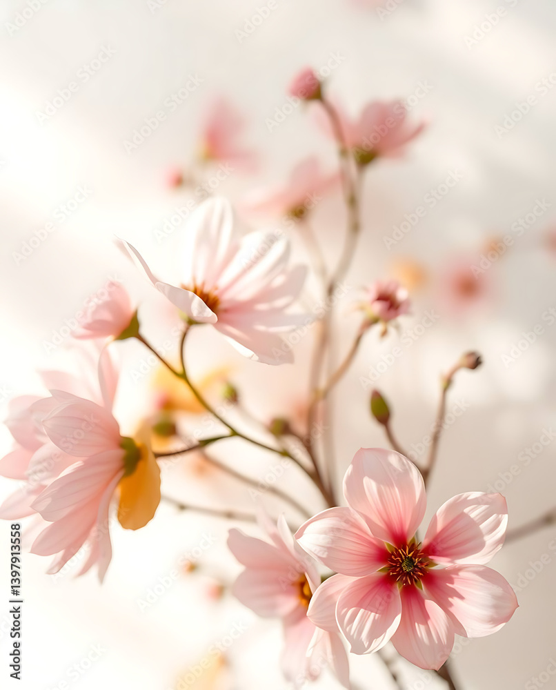 Fototapeta premium beautiful abstract art with floral leaves background, created by generative ai