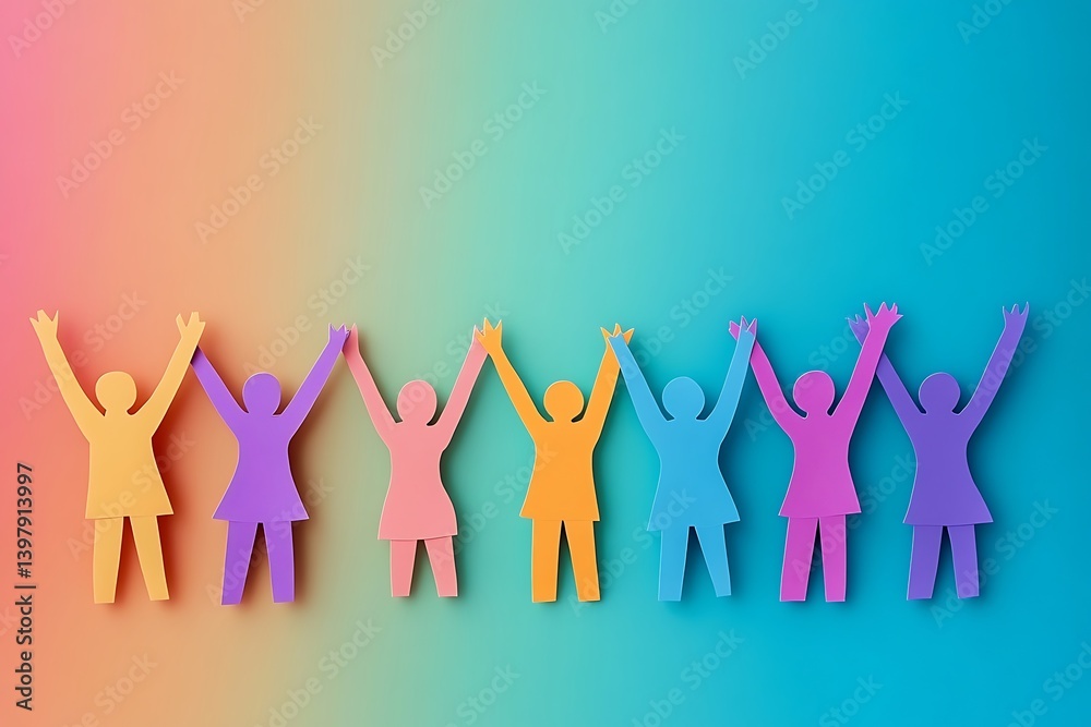 Diverse People Teamwork Hands Up Unity Cutouts Diverse People Teamwork Hands Up Unity Cutouts