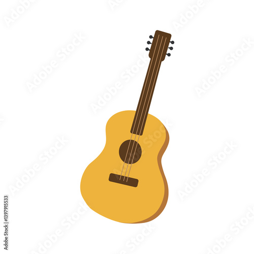 Simple flat design of an acoustic guitar