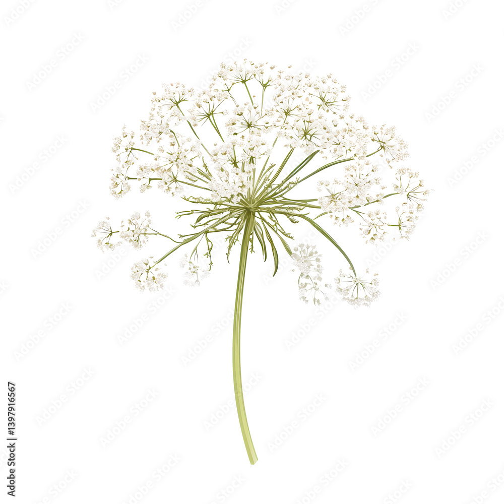 Queen Anne's Lace isolated on white background Queen Anne's Lace isolated on white background