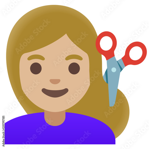 Blond Woman Getting Haircut Emoji  