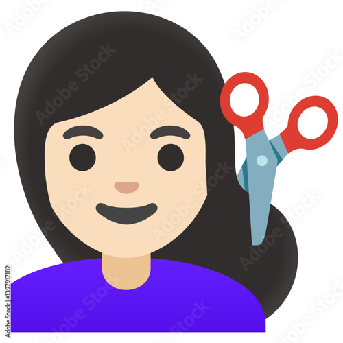 Woman Getting Haircut Emoji (Light Skin Tone)  