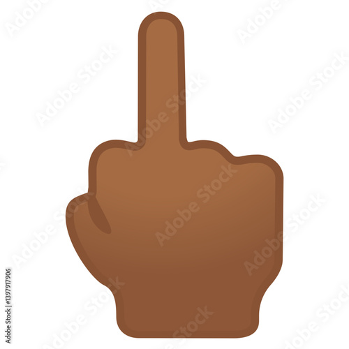 Middle Finger Emoji (Medium-Dark Skin Tone)