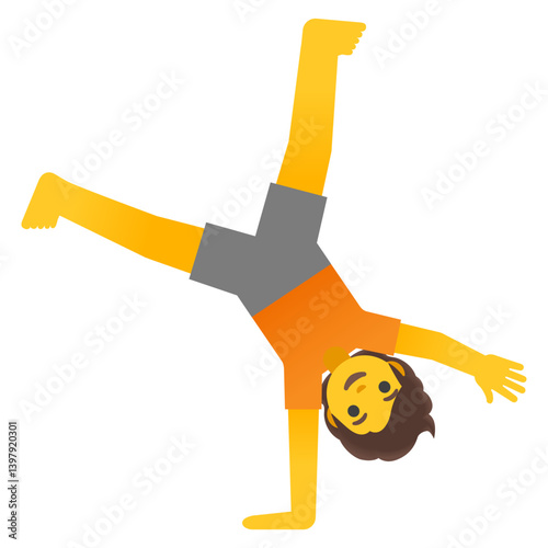 Cartwheel Emoji: Default Yellow Skin Tone (Boy)
