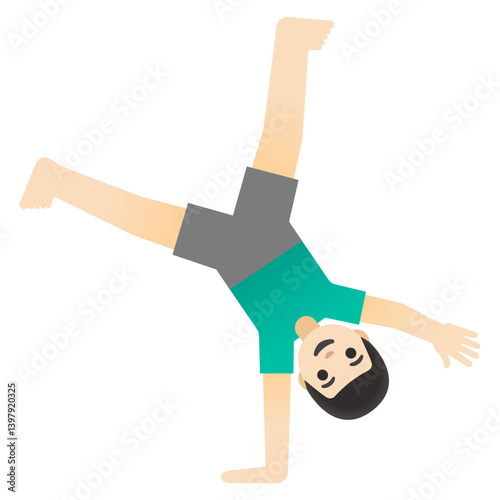 Cartwheel Emoji: Pale Skin Tone (Boy)
