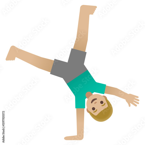 Cartwheel Emoji: Light Skin Tone (Boy)
