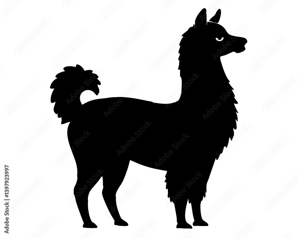 Fototapeta premium Alpaca Silhouette Vector Design, Alpaca SVG, Alpaca Icon