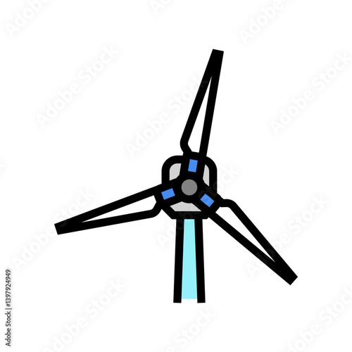 wind turbine eco conscious color icon vector illustration