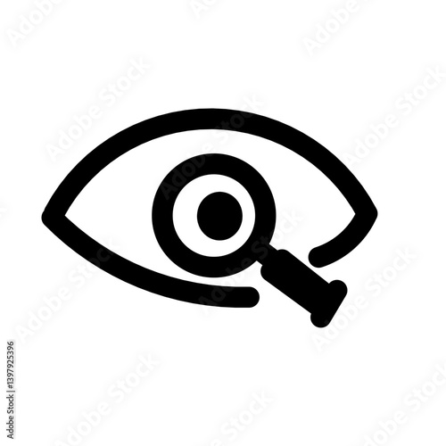 Eye Magnifying Glass Icon. Pixel Perfect Icons