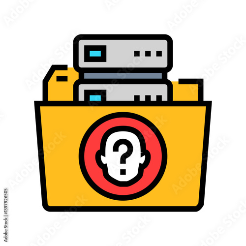 data anonymization ethical ai color icon vector illustration