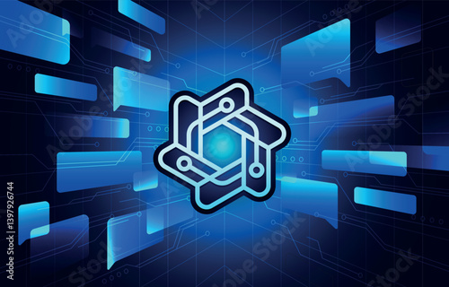 Futuristic Technology and Global Network Icons – AI, Cybersecurity, GPT, Data & Internet Concept